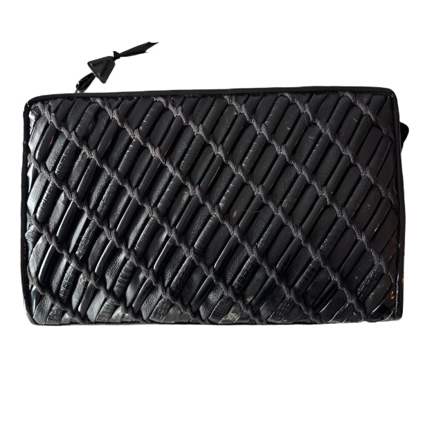 Woven Black Clutch
