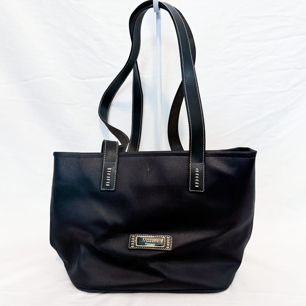 Mazzini Black Italian Leather Handbag
