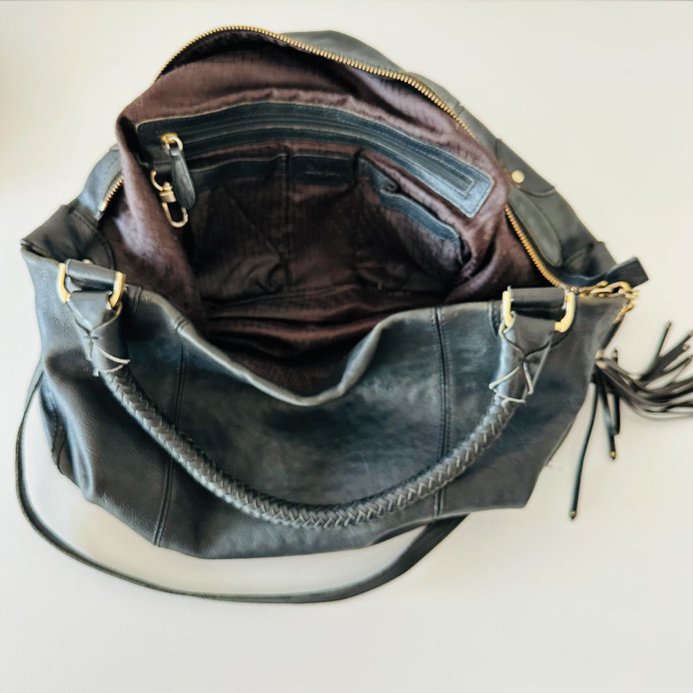 COLE - Black Leather Shoulder Bag