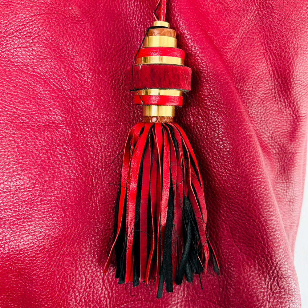 DEEDEE - Vintage Red Leather Tote Bag