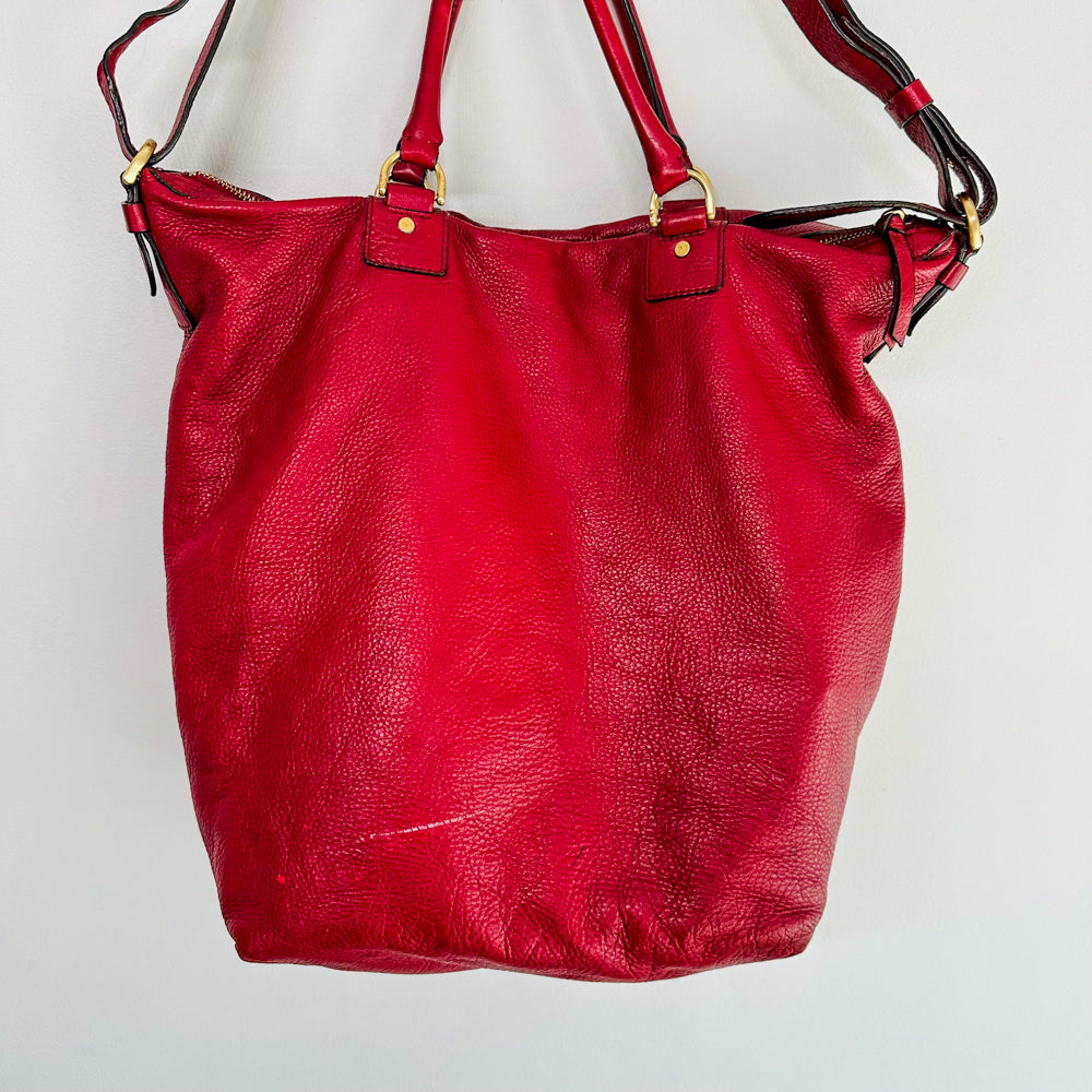 DEEDEE - Vintage Red Leather Tote Bag