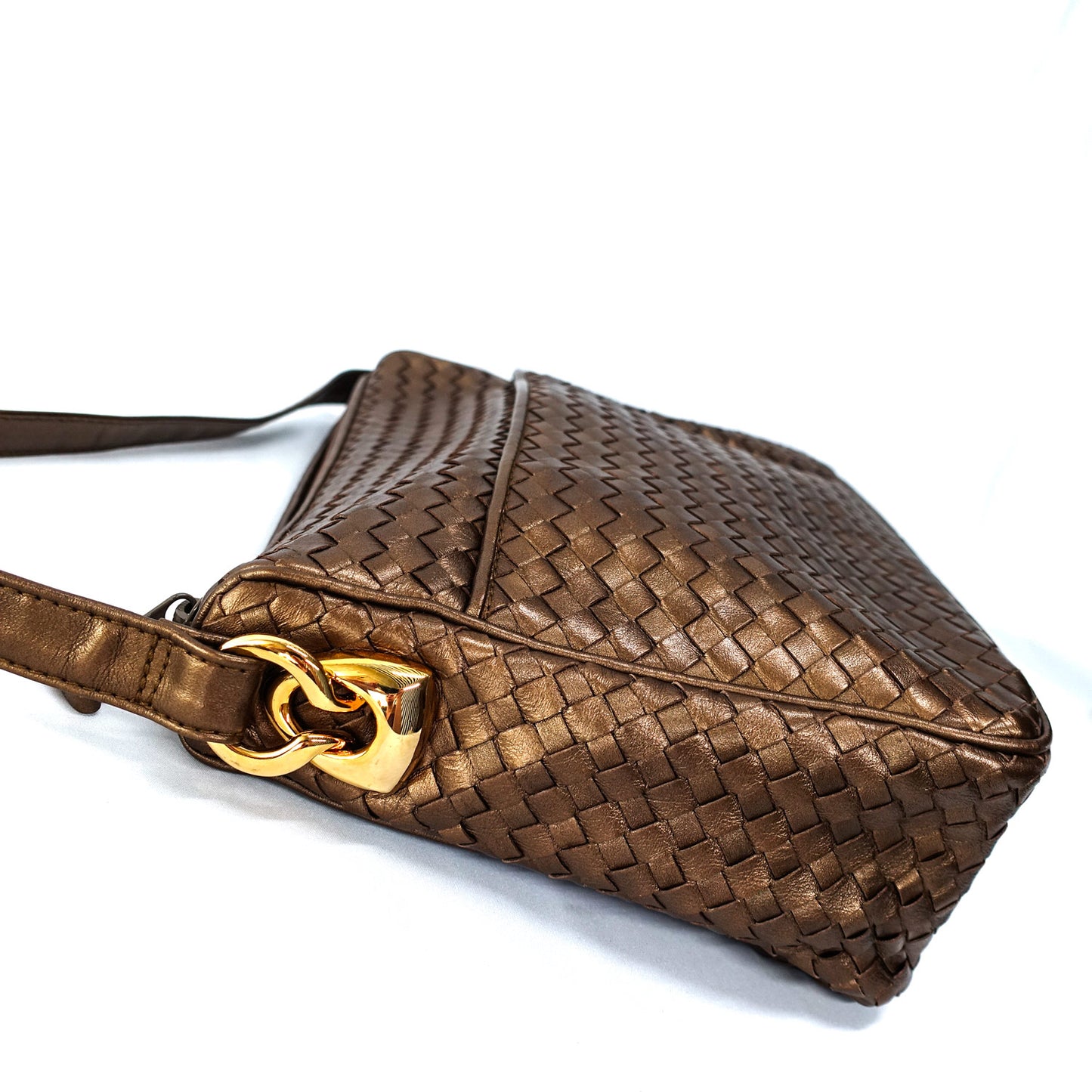 GLADYS - Golden Woven Leather Bag