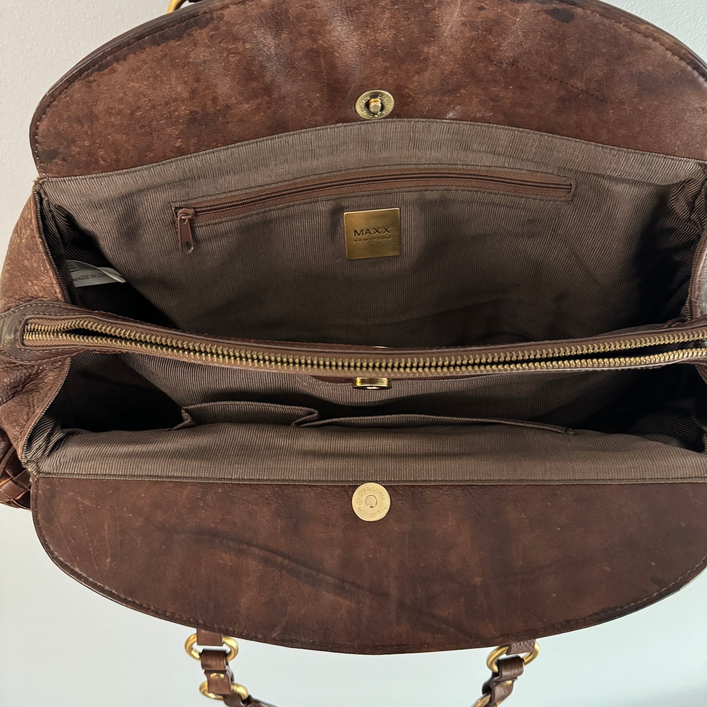 Genuine Leather Woven MX Hobo