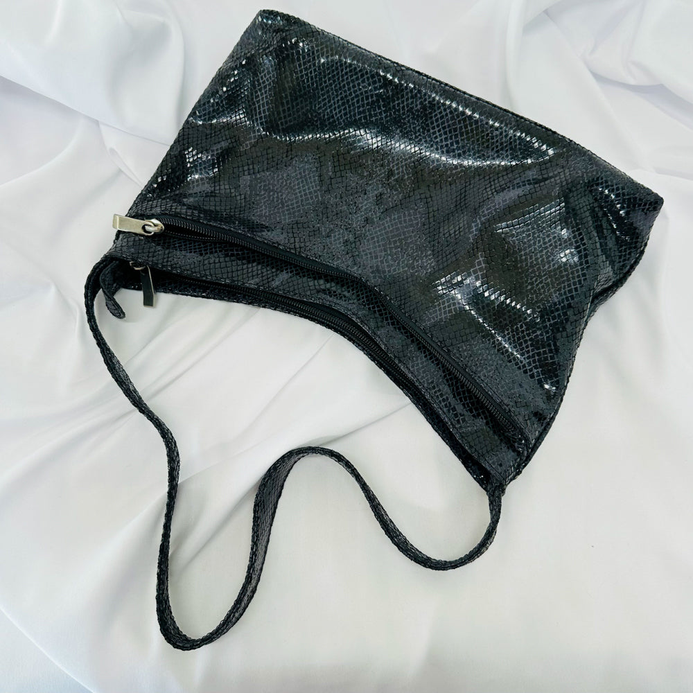 JACKIE - Snakeskin Patent Leather Shoulder Bag
