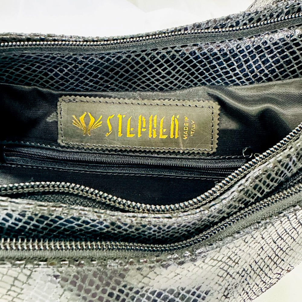 Black Snakeskin Shoulder Bag