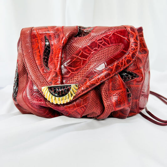 ❤️‍🔥 RUBY ❤️‍🔥 Vintage Red Leather Shoulder Bag ❤️‍🔥