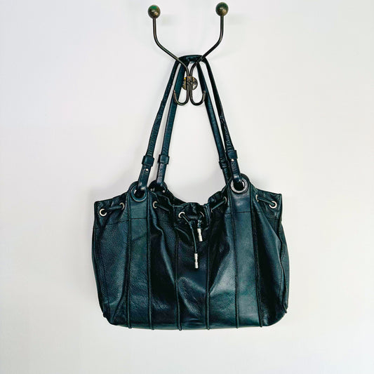 KENNY - Black Leather Shoulder Bag