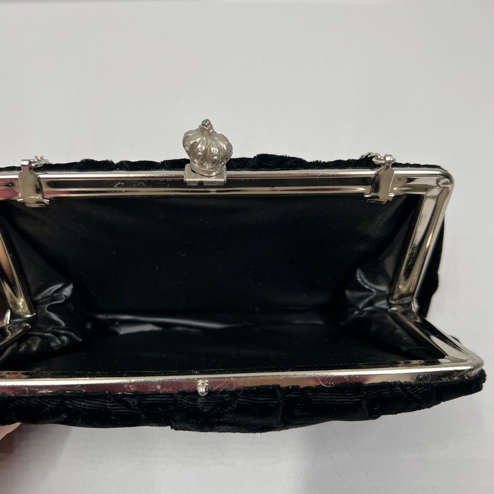 Royal Antique Black Velvet Clutch