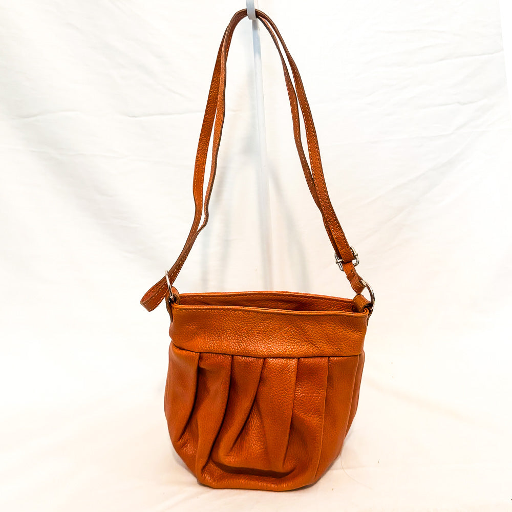 Tan Italian Leather Mini Pouch Crossbody