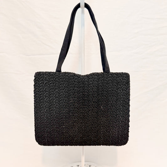 Black Knotted Rectangular Handbag