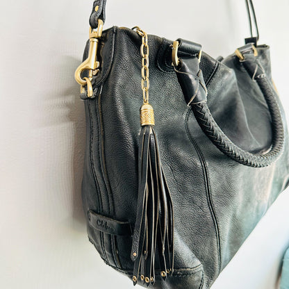 COLE - Black Leather Shoulder Bag