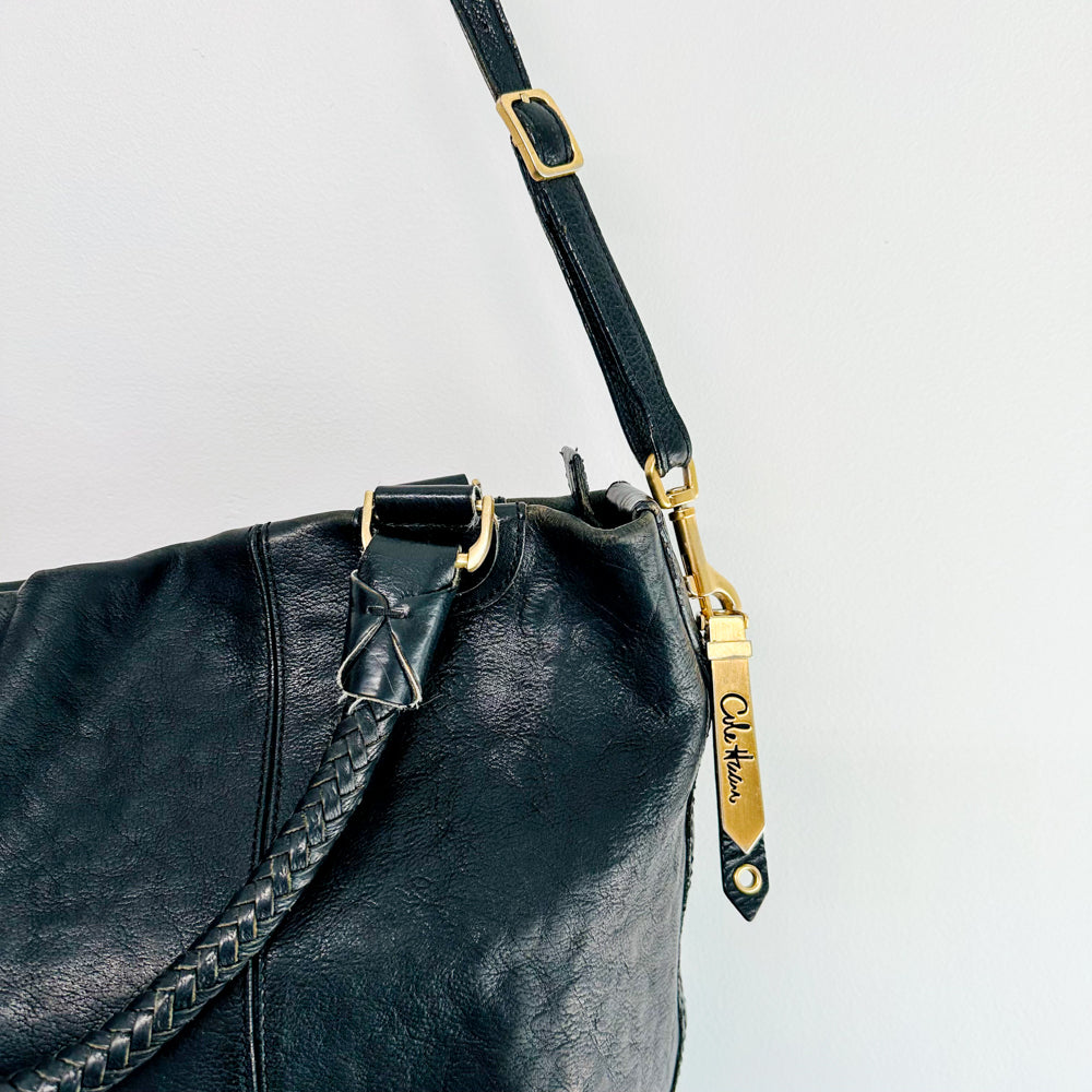 COLE - Black Leather Shoulder Bag