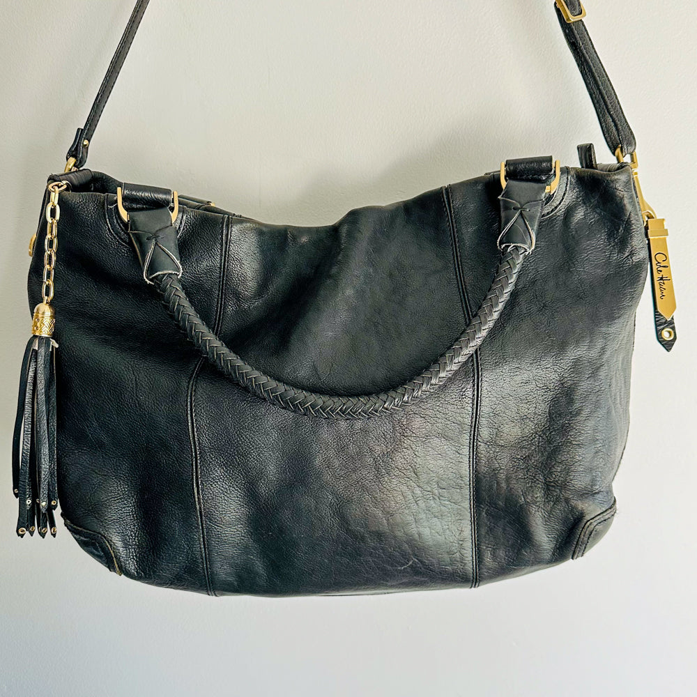 COLE - Black Leather Shoulder Bag