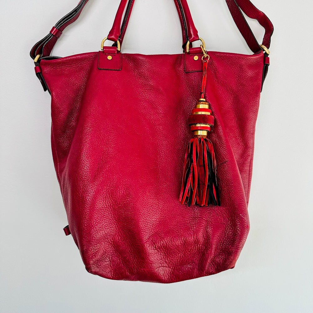 DEEDEE - Vintage Red Leather Tote Bag