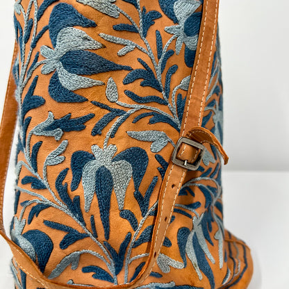 DELIAH - Embroidered Leather Backpack