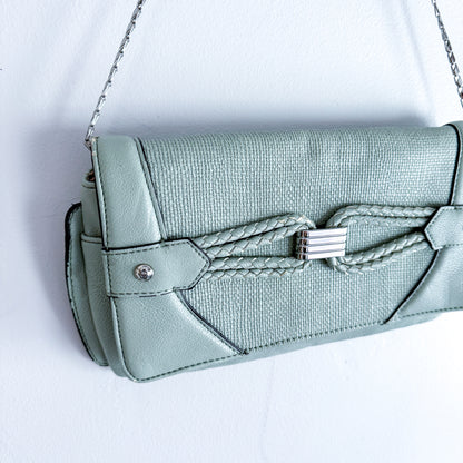 DENISE - Light Blue Clutch with Chain Strap