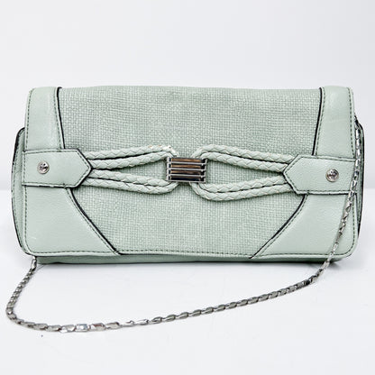 DENISE - Light Blue Clutch with Chain Strap