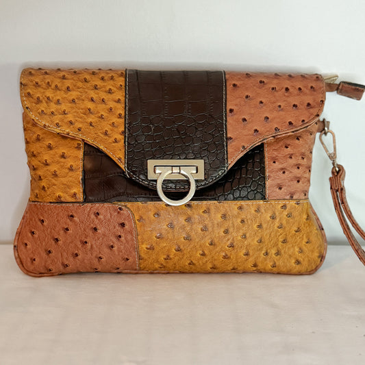 Mona Mia Collezione Ostrich Clutch