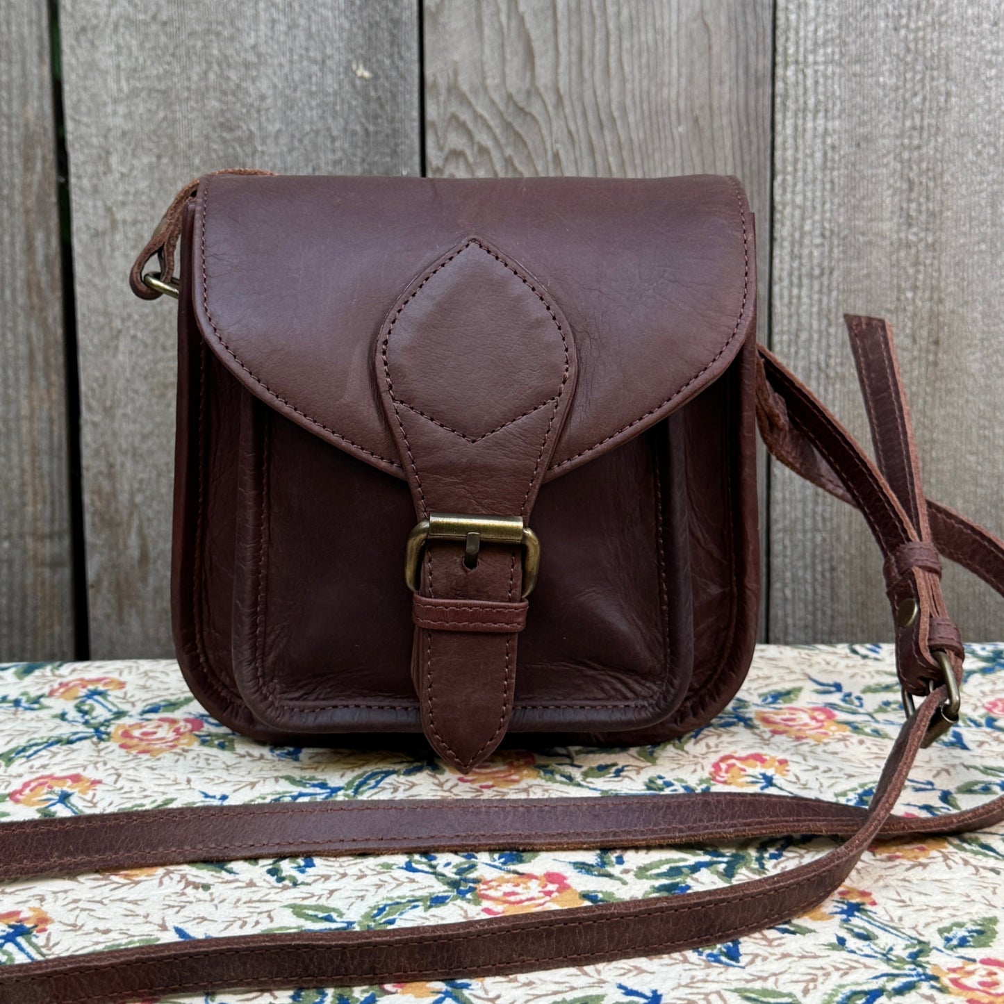 Joyn Dark Brown Leather Crossbody