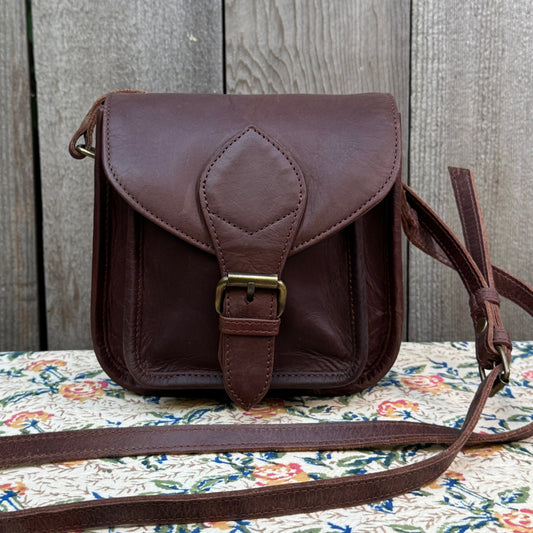 Joyn Dark Brown Leather Crossbody