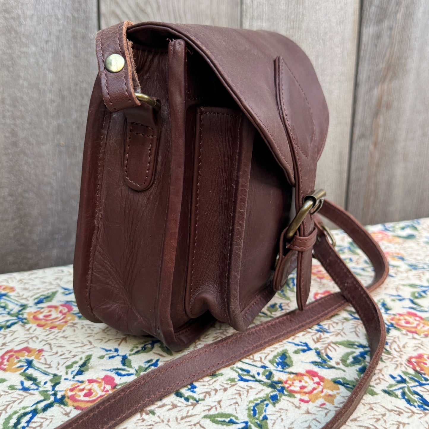 Joyn Dark Brown Leather Crossbody