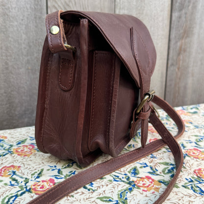 Joyn Dark Brown Leather Crossbody