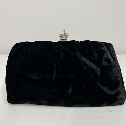 MARY - Royal Antique Black Velvet Clutch