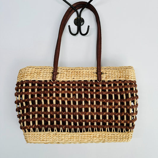 PEACHY - Vintage Woven Fiber Shoulder Bag