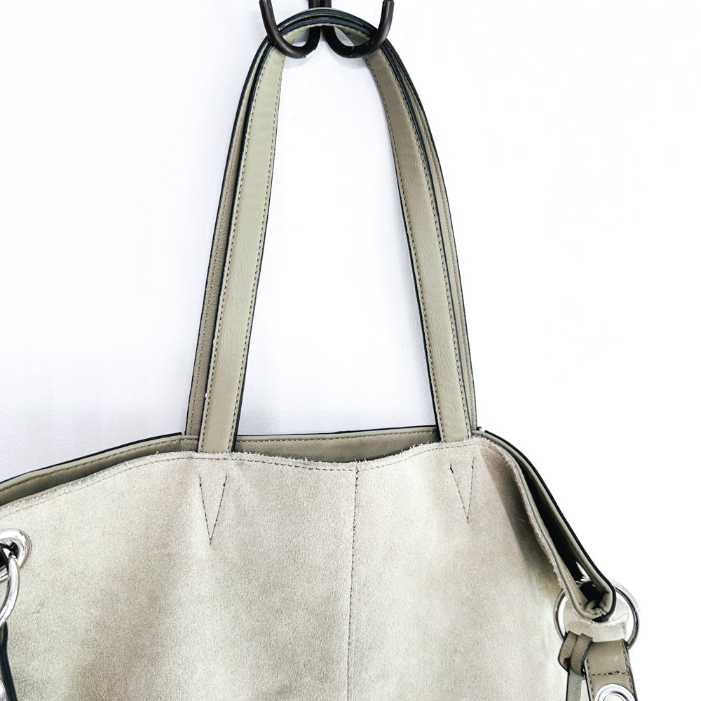 VICKY - Genuine Leather Grey Shoulder Bag