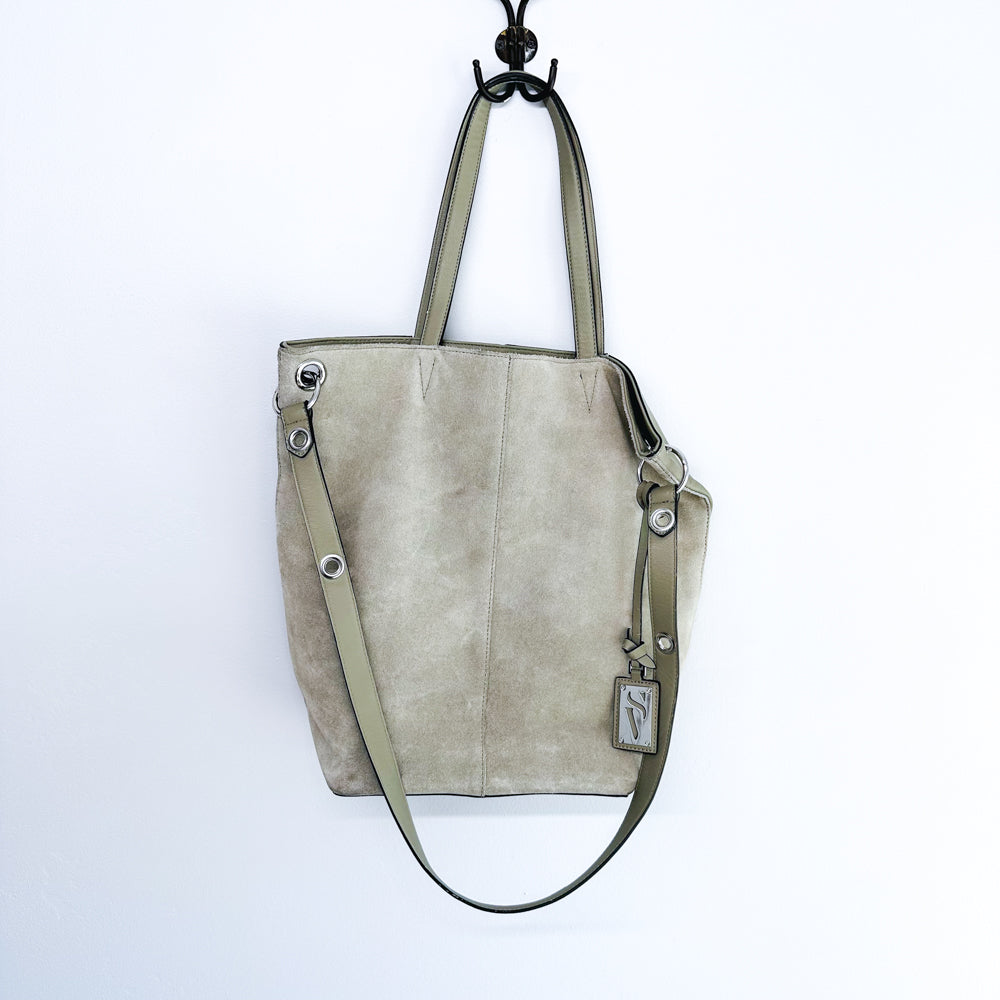 VICKY - Genuine Leather Grey Shoulder Bag